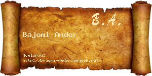 Bajomi Andor névjegykártya