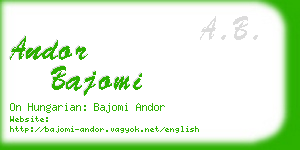 andor bajomi business card